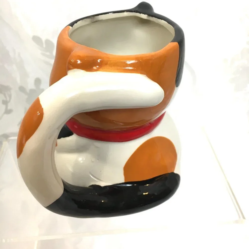 Pier 1 Calico Cat Coffee Tea Cup w/ Surprise Mouse Inside